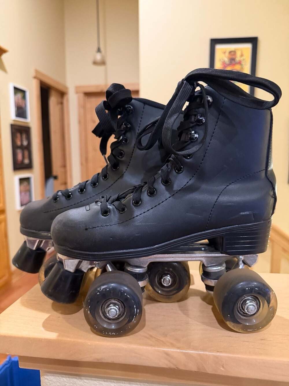 Flamingueo Vintage Style Roller Skates Black Size USA 6